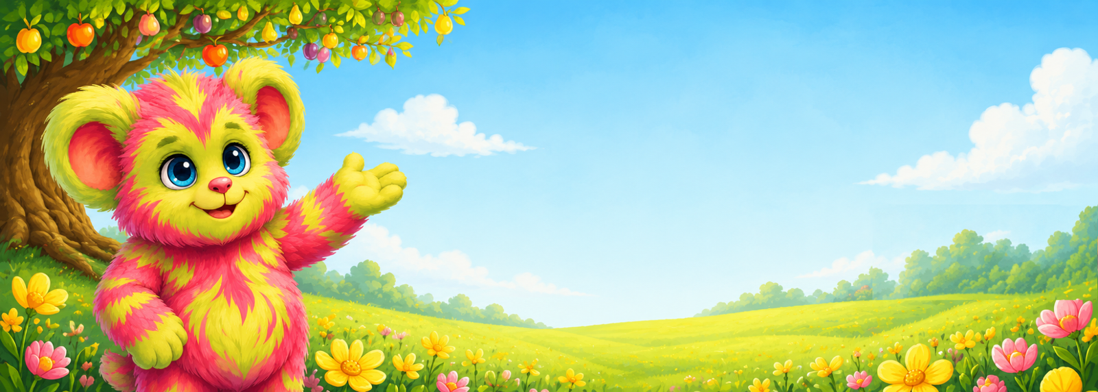 Zachary Zufflekin smiling and presenting an open meadow beneath a bright blue sky